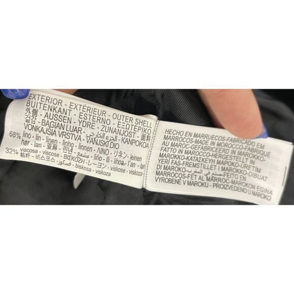 Zara Womens Blazer Jacket Small S Black Double Breast Linen Blend 2490/586 NWOT - Picture 8 of 13